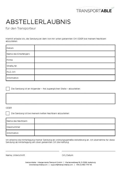 fedex abstellgenehmigung erteilen